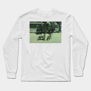 The Call for Help by Frederic Remington Long Sleeve T-Shirt